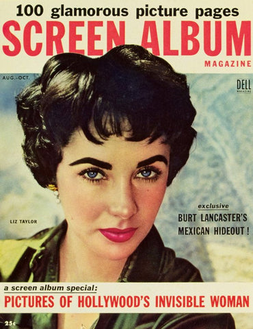 Elizabeth Taylor 11 x 17 Screen Album Magazine Cover 1950's