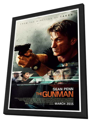 The Gunman 24 x 36 Movie Poster - UK Style A - in Deluxe Aluminum Frame