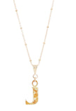 14K Gold Plated Letter Charm Necklace