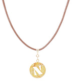14K Gold Plated Letter Choker Charm Necklace