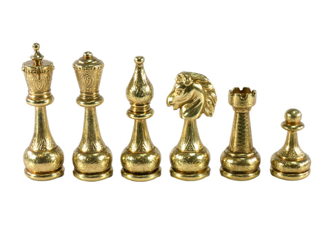 Chess Pieces - Large Staunton Style Metal Chess Pieces
