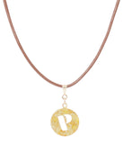 14K Gold Plated Letter Choker Charm Necklace
