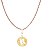 14K Gold Plated Letter Choker Charm Necklace