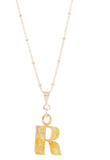 14K Gold Plated Letter Charm Necklace