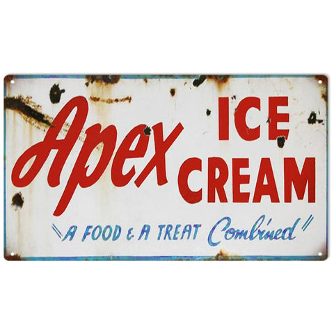 Vintage Apex Ice Cream Metal Sign