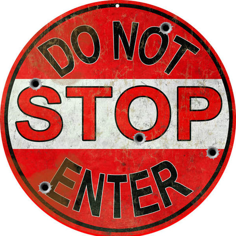 Vintage Stopo Do Not Enter Metal Sign