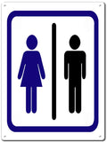 Women And Mens Restroom Metal Sign