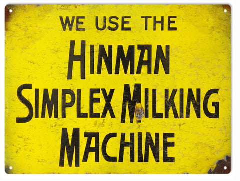 Vintage Milking Machine Metal Sign