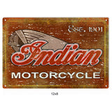 Classic Indian Motorcycle Metal Sign