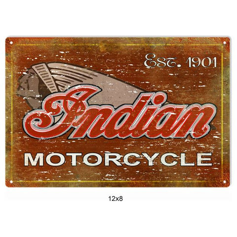 Classic Indian Motorcycle Metal Sign