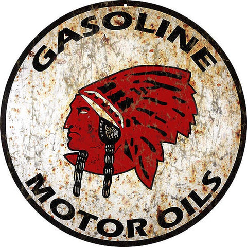 Vintage Indian Gasoline Metal Sign