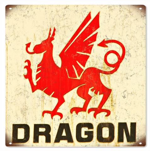 Vintage Dragon Metal Sign