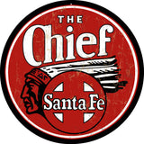 The Chief Santa Fe Railroad Metal Sign