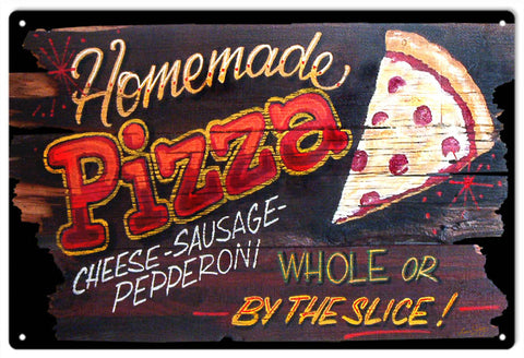 Vintage Homemade Pizza Metal Sign