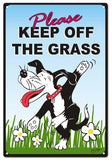 Keep Off Grass Metal Sign