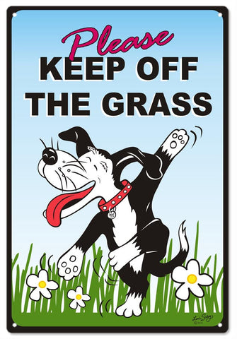 Keep Off Grass Metal Sign