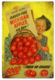 Michigan Apple Metal Sign