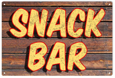 Vintage Snack Bar Metal Sign