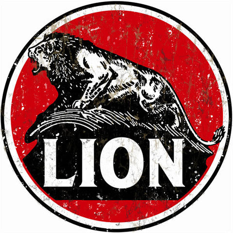 Vintage Lion Motor Oil Metal Sign