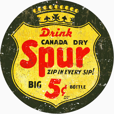 Vintage Spur Canada Dry Metal Sign