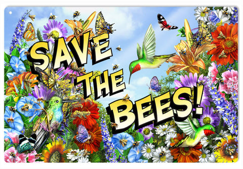 Save The Bees Metal Sign