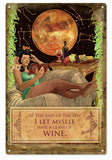 A Glass of Wine Metal Sign