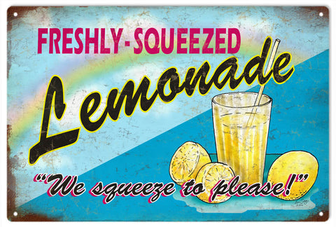 Vintage Fresh Squeezed Lemonade Metal Sign