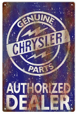Vintage Chrysler Authorized Dealer Metal Sign
