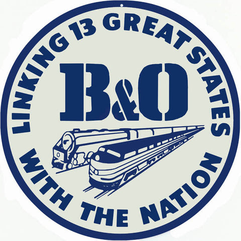 B&O Railroad Metal Sign