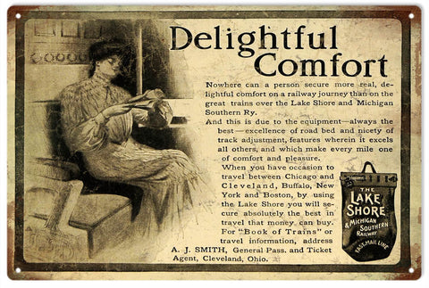 Vintage Lake Shore & Michigan Southern Railways Metal Sign