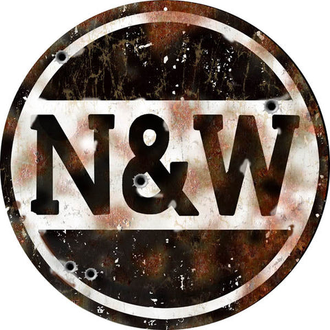 Vintage Norfolk & Western Railroad Metal Sign