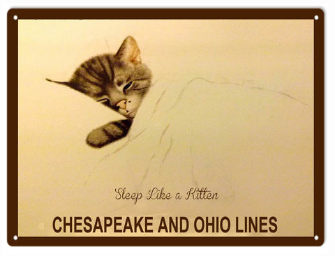 Chesapeake And Ohio Lines Railroad Metal Sign