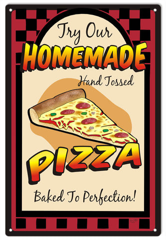 Homemade Pizza Metal Sign
