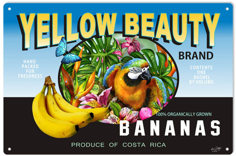 Yellow Beauty Banana Metal Sign