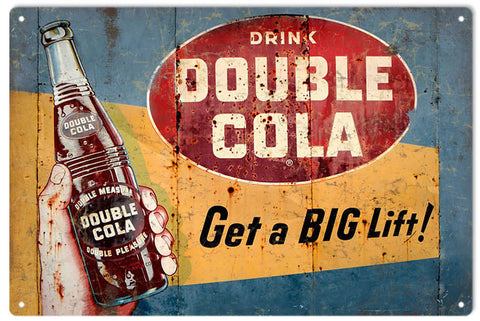 Vintage Double Cola Metal Sign