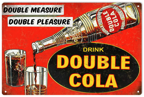 Vintage Double Cola Metal Sign