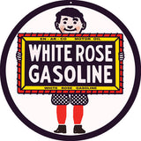White Rose Gasoline Metal Sign