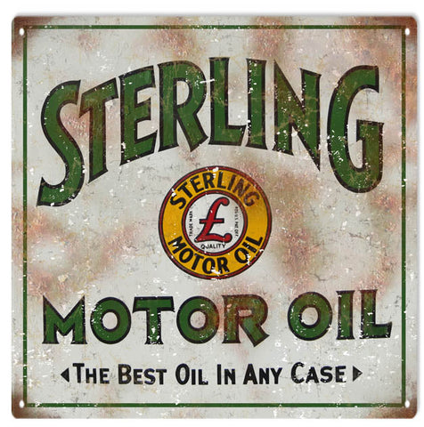Vintage Sterling Motor Oil Metal Sign