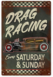 Drag Racing Metal Sign