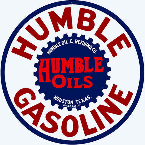 Humble Gasoline Metal Sign