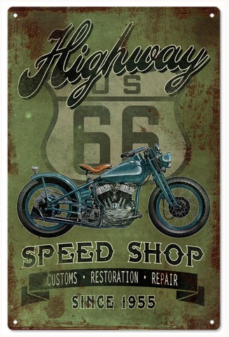 Vintage Highway 66 Metal Sign