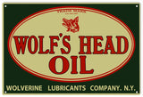 Wolfs Head Oil Metal Sign