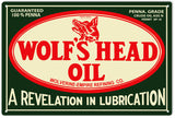 Wolfs Head Oil Metal Sign