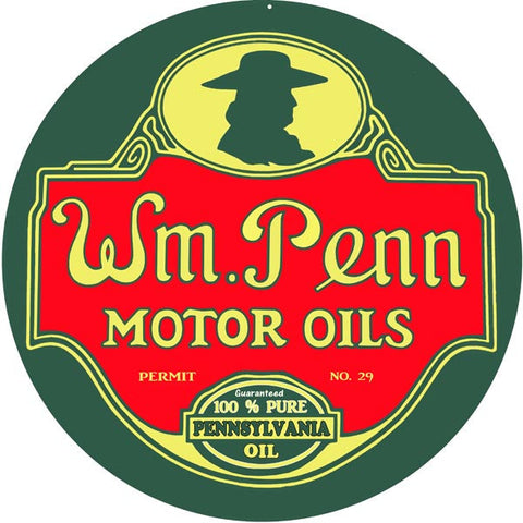 WM Penn Motor Oil Metal Sign