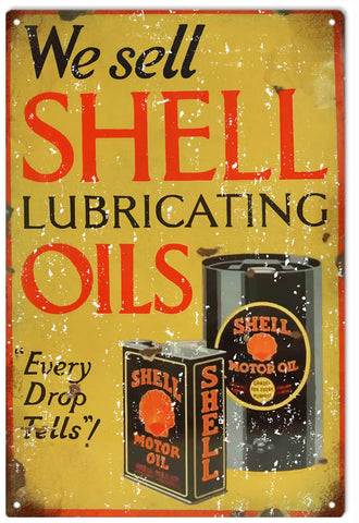 Vintage Shell Oils Metal Sign