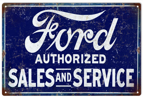 Vintage Ford Sales And Service Metal Sign