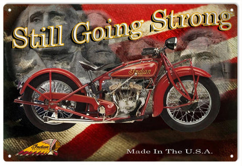Vintage Indian Presidential Motorcycle Metal Sign
