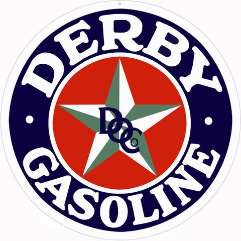 Derby Gasoline Metal Sign
