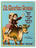 St.Charles Cream Metal Sign