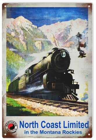 Vintage North Coast Limited Railroad Metal Sign